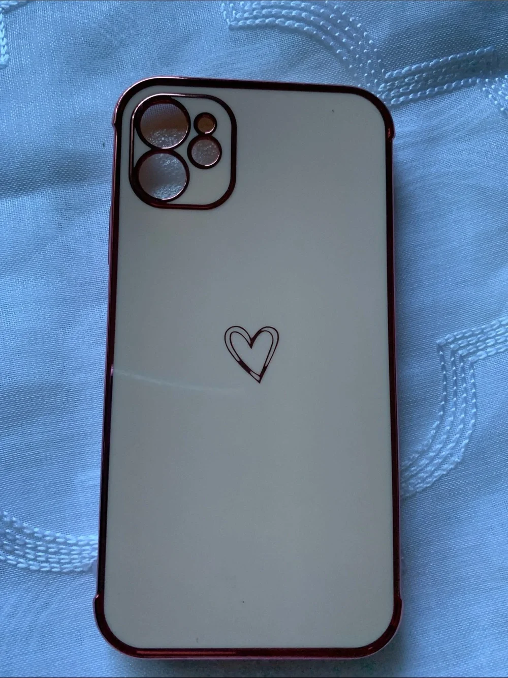 Phone Case with Heart Design - Pink/White Accent iPhone 11